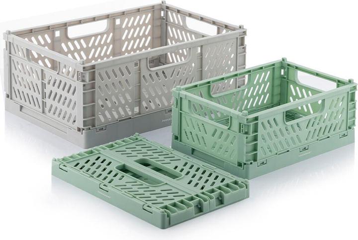 InnovaGoods 3x boîtes de rangement empilables et pliables (20 x 15 x 9 cm, 30 x 20 x 12 cm)