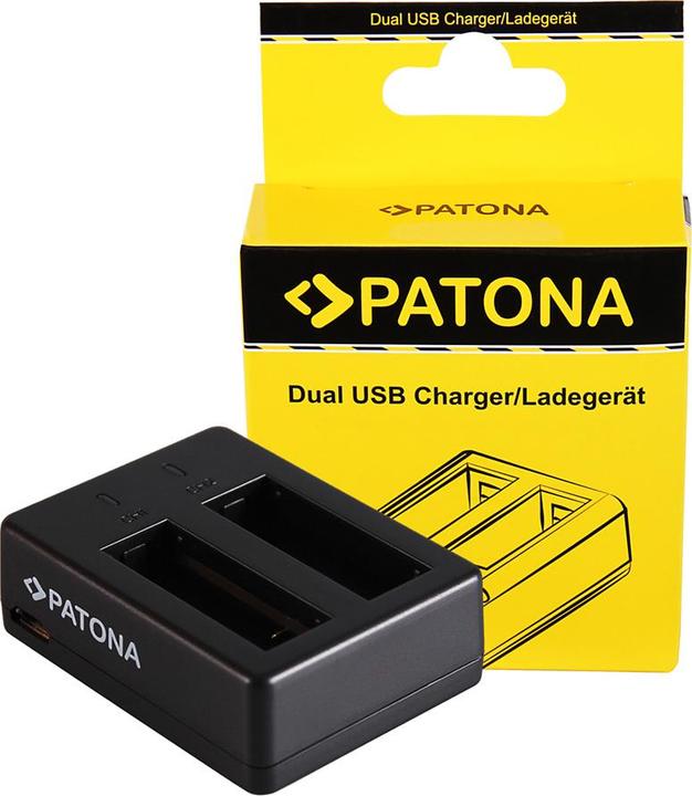 Produktbild Patona Dual Schnell-Ladegerät f. SJCAM SJ7 Star inkl. Micro-USB Kabel (Kamera Akku Ladegerät)