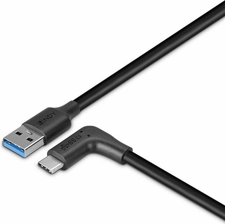 Produktbild Lindy 1m USB 3.2 Typ A an C Kabel 90° gewinkelt (32013) (1 m, USB 3.2 Gen 2, 15 W)
