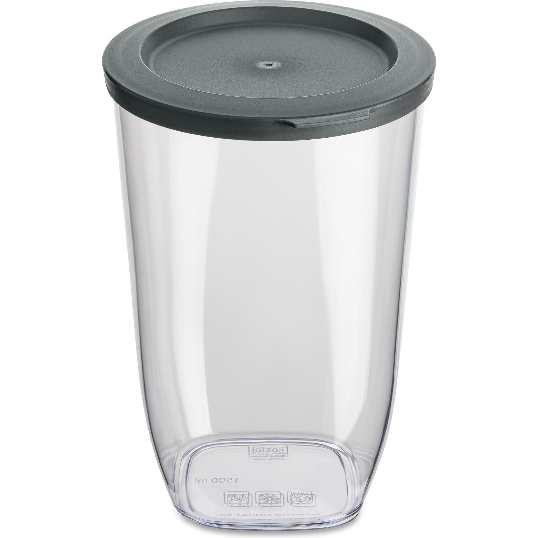 Koziol Vorratsdose Connect Dry M 1.5 l, Dunkelgrau, Vorratsbehälter, Grau