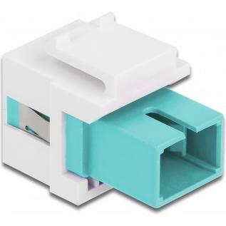 Thumbnail - Delock Keystone Modul SC Simplex Buchse zu SC Simplex Buchse aqua / weiss (0.03 m), Netzwerkkabel