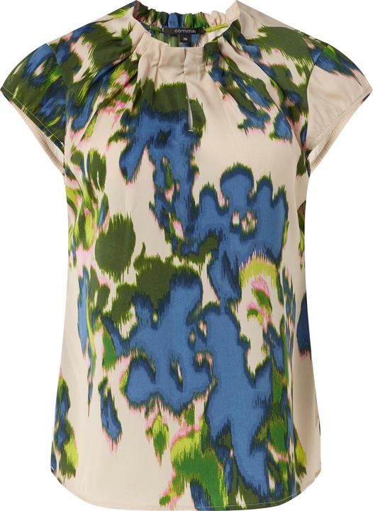 Image du produit Comma Bluse Satinierte Bluse mit All-over-Print und Raffung (32)