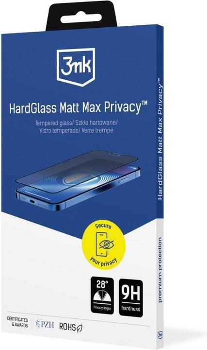 Actual product image 3MK HardGlass Matt Max Privacy iPhone 15 Plus/16 Plus (Apple iPhone 15 Plus)