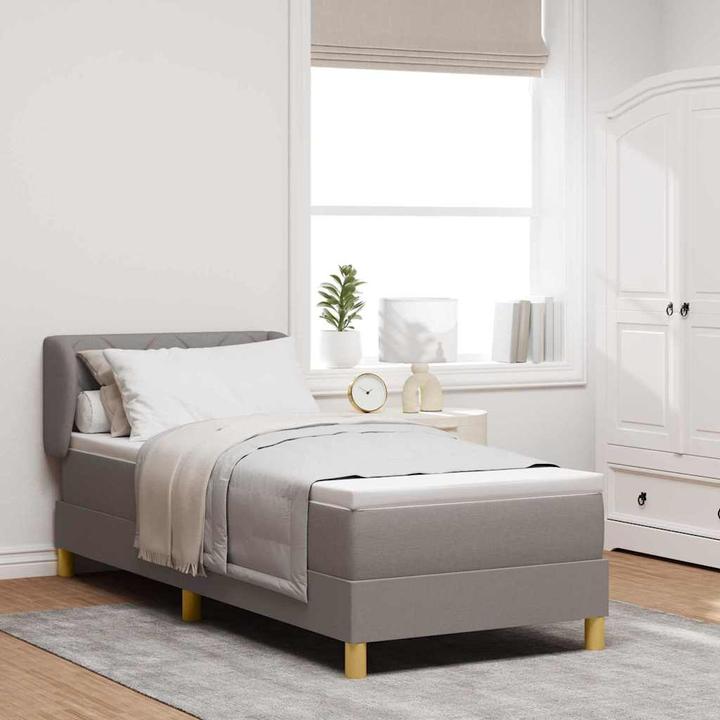 Actual product image VidaXL Box spring bed with mattress fabric taupe (80 x 200 cm)