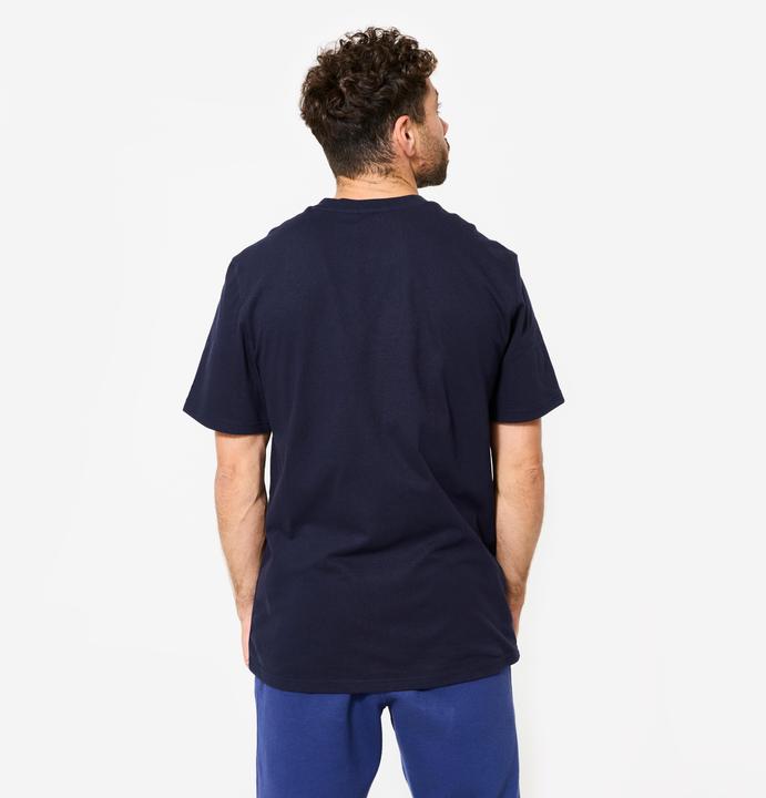 Immagine prodotto Domyos T-Shirt Herren Baumwolle Regular - blau/schwarz (L)