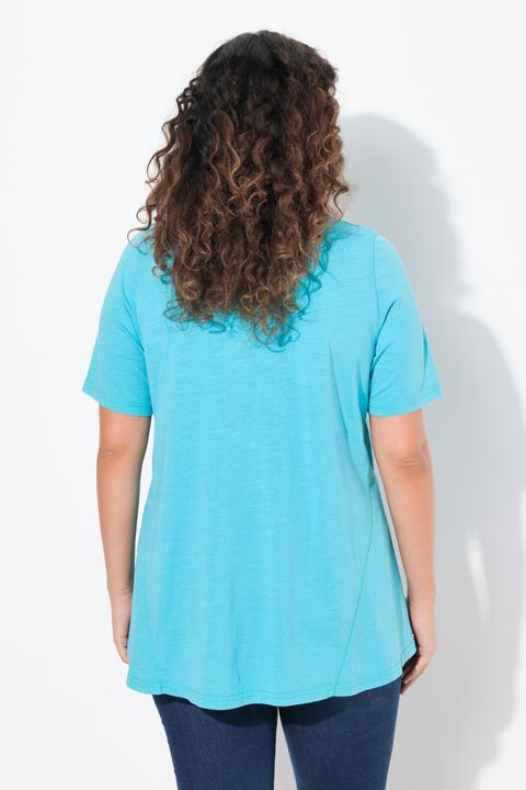 Image du produit Ulla Popken T-shirt coupe évasée, décolleté en V et manches courtes (46, 48)