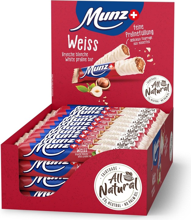 Produktbild Munz Schokoladenriegel Prügeli weiss 40 x 46 g (1840 g)