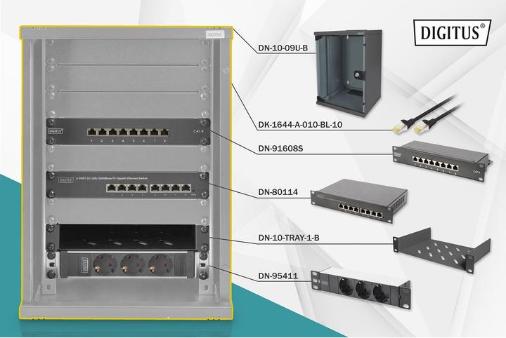 Digitus Netzwerk-Set 254 mm (10") - 9HE, 312 x 300 mm (B x T)