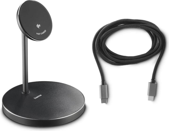 Actual product image Hama Kabelloses Qi2-Ladegerät, induktiv Schnellladen, Ladestation Stand, 15 W (15 W)