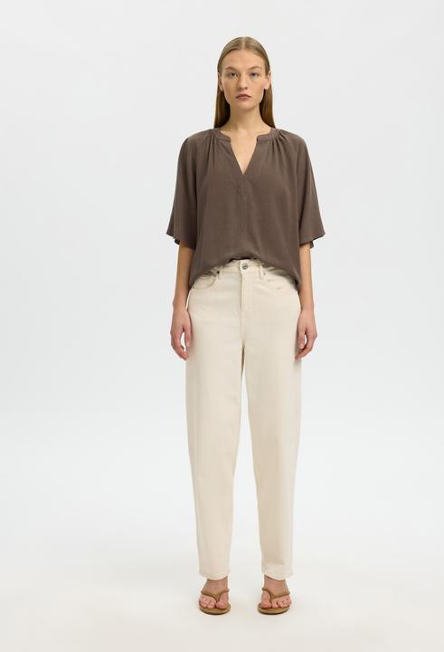 Immagine prodotto Selected Slfviva 2/4 V-Neck Linen Blend Top Noos (36)