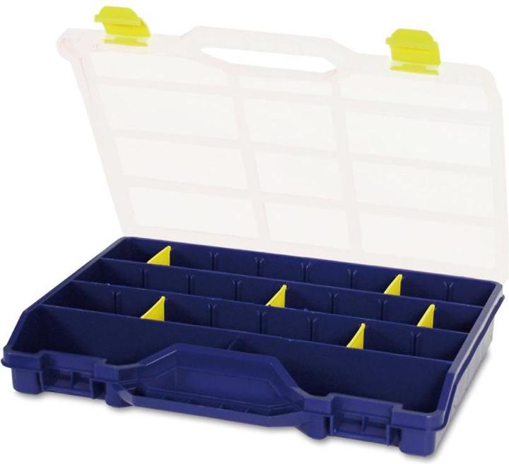 Produktbild Raaco Sortimentskasten B388xT290xH61mm max. 25 Fächer 21 lose Trennwände transparent schwarz