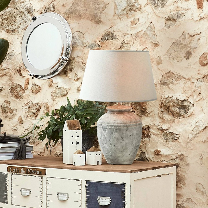 Produktbild Loberon Tischlampe Mosnay beige/antikgrau (E27)