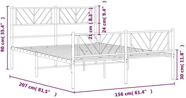 Actual product image vidaXL Metall Bettgestell (150 x 200 cm)