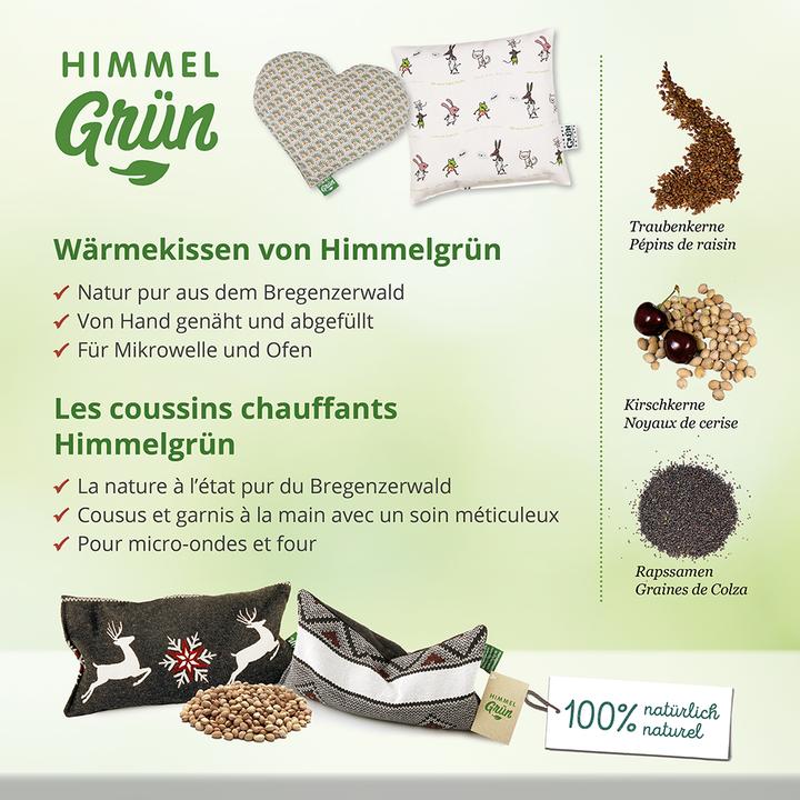 Produktbild Himmelgrün Traubenkernkissen Harmonieherz (30 x 26 cm)