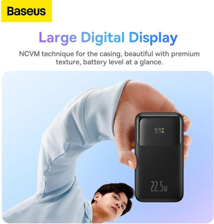 Immagine prodotto Baseus Powerbank Comet 20000mAh, USB do USB-C, 22.5W (nero) (20000 mAh, 22.50 W, 77 Wh)