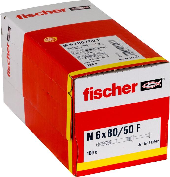 Image du produit Fischer Tampon à clouer N 6x80/50 F (100 pcs)