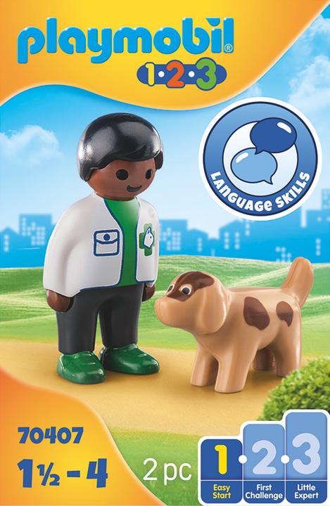 Actual product image Playmobil Veterinarian with dog (70407, Playmobil 1.2.3)
