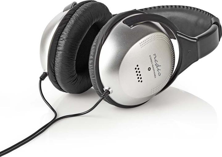 Actual product image Nedis Headphones with cable - Over-Ear - 6 m Round cable - HiFi - Ergonomic ear cups - Silver (Cable)