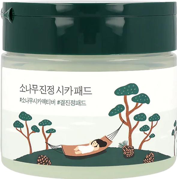 Produktbild Round Lab Pine Calming Cica Pad Unscented Exfoliating and Toning Pads for All Skin Types 50 Sheets (Reinigungspeeling)