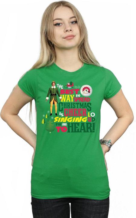 Actual product image Elf Womens/Ladies Christmas Cheer Cotton T-Shirt (M)