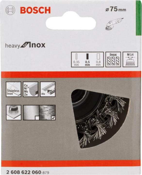 Produktbild Bosch Professional Zubehör PRO Stainless Steel heavy Topfbürste, 75 x 0,5 mm, Gewinde