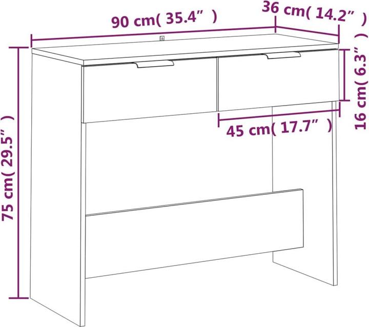 Image du produit vidaXL Konsolentisch (36 x 36 x 75 cm)