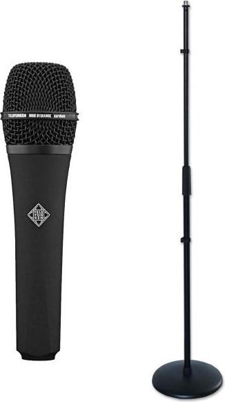 Telefunken Mikrofon M80 schwarz mit Mikrofonständer gerade