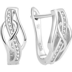 Beneto, Ohrringe, Elegant silver earrings with zircons AGUC1277L (L)
