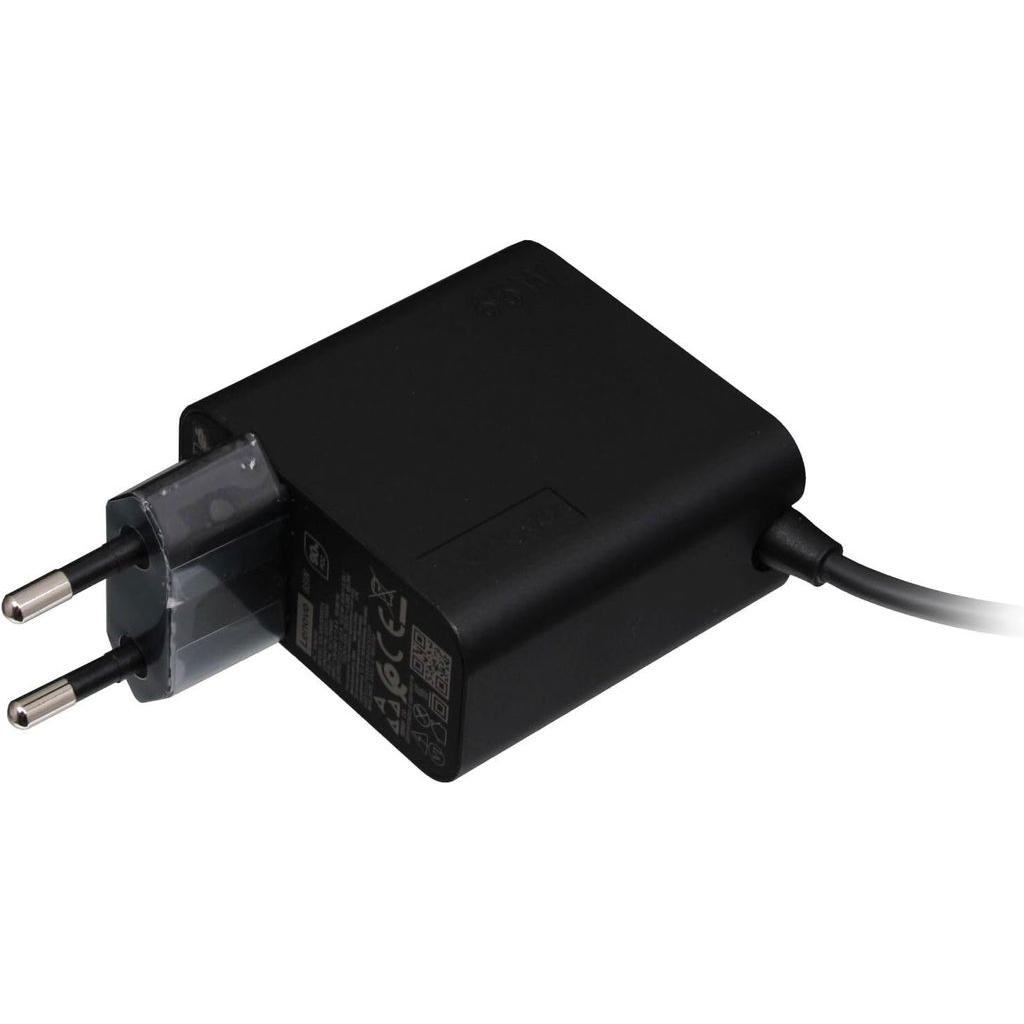 Lenovo AC ADAPTER, USB-C, 65W, 2P, EU - Black (65 W), Notebook Netzteil, Schwarz