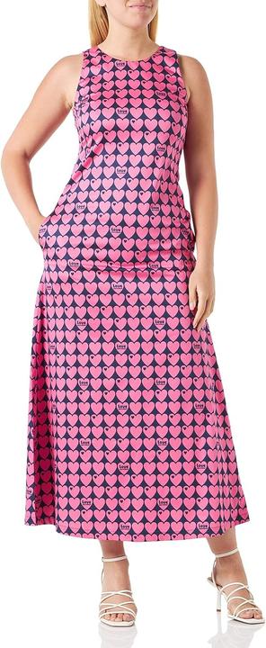 Love Moschino Sleeveless Long Dress with Allover Hearts Print (44)