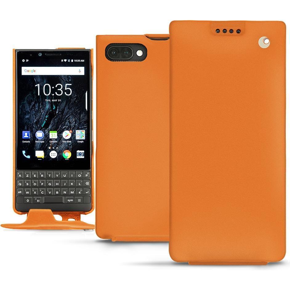 Noreve Lederschutzhülle vertikal (Blackberry KEY2), Smartphone Hülle, Orange