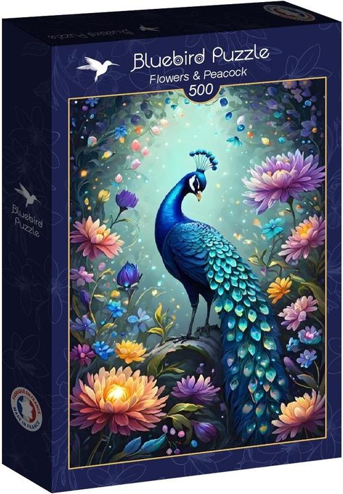 Image du produit Bluebird Fleurs & Paon (500 pièces)
