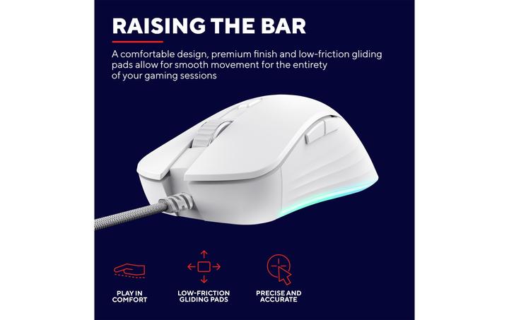 Actual product image Trust Gxt924w Ybar+ Gaming Mouse White (Cable)