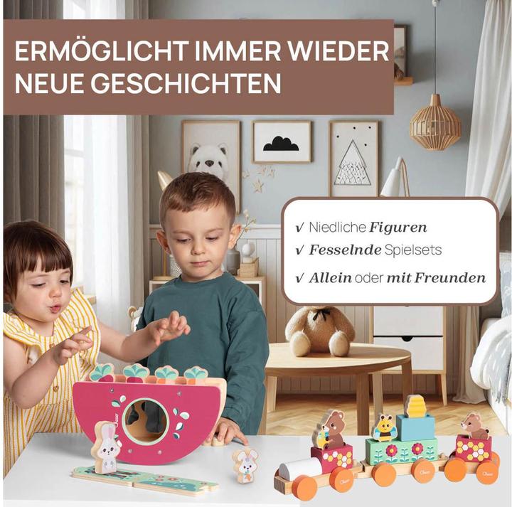 Actual product image Chicco My Wood Friends - Teddy'S Train