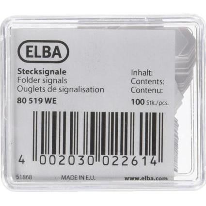 Elba, Ordner Zubehör, Stecksignal, weiss, Inhalt: 100 Stück