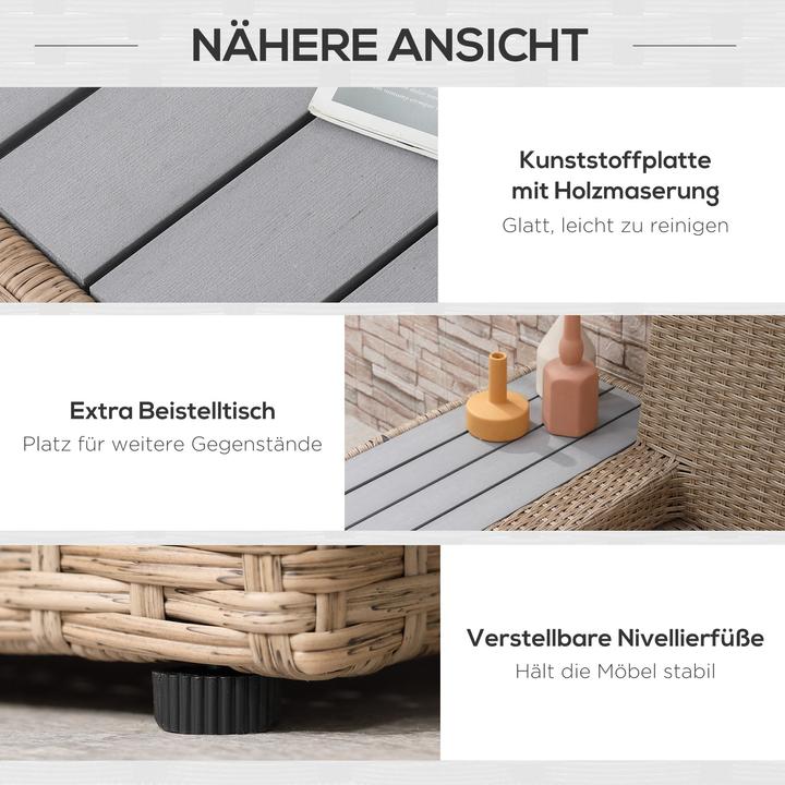 Produktbild Outsunny Luxus Polyrattan Loungeset
