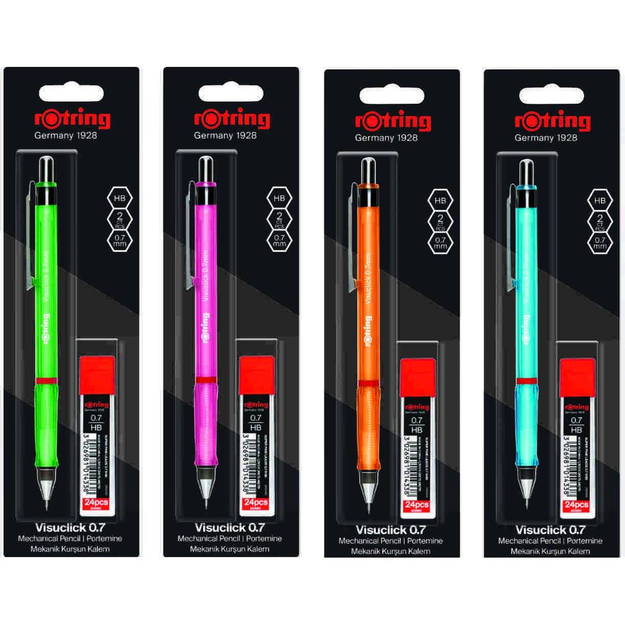 Thumbnail - Rotring, Bleistift, Feinminenstift Visuclick 0,7HB+Minendose far.sor 12e (0.70 mm, HB, 12 x)