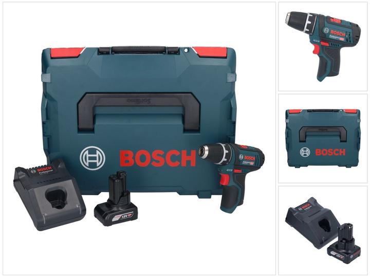 Image du produit Bosch Professional Bosch GSR 12V-15 Professional Perceuse-visseuse sans fil avec boîtier L-Boxx + 1x Batterie GBA 6,0 A (Fonctionnement sur batterie)