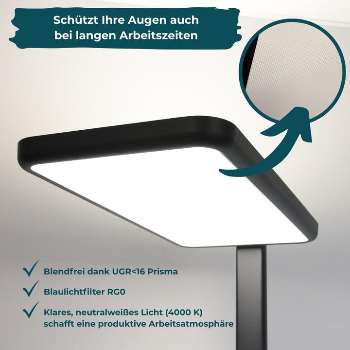 Actual product image Luxula LED Büro-Stehleuchte, Up/Down, schwarz (7000 lm)