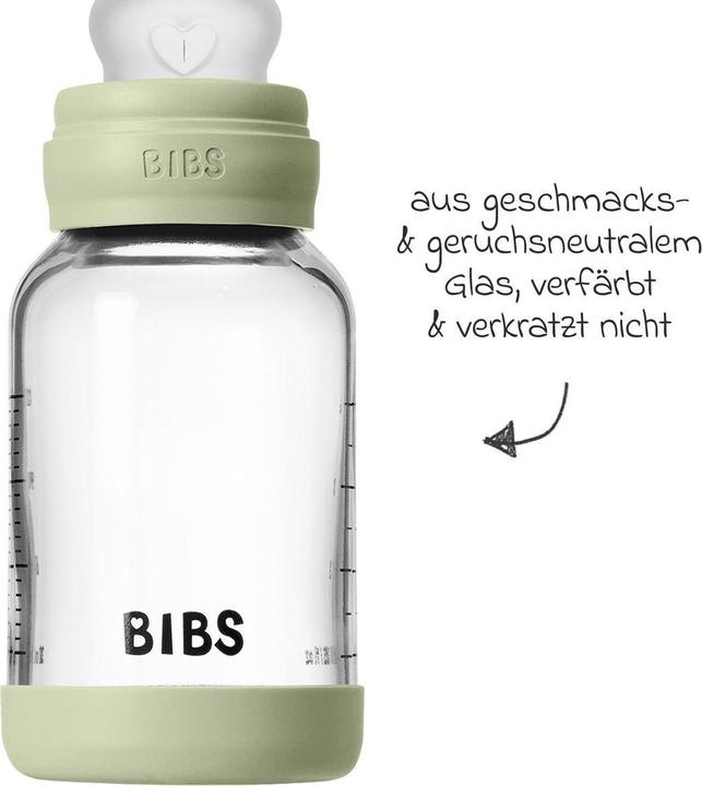 Actual product image Bibs Babyflaschen Glas-Flasche Baby Bottle Round 120 ml + Silikon-Trinksauger (120 ml)