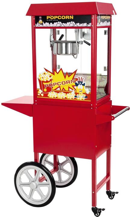 Produktbild Royal Catering Popcornmaschine Popcornmaker Popcornautomat 1600W 5Kg H Rot Mit Wagen Retro
