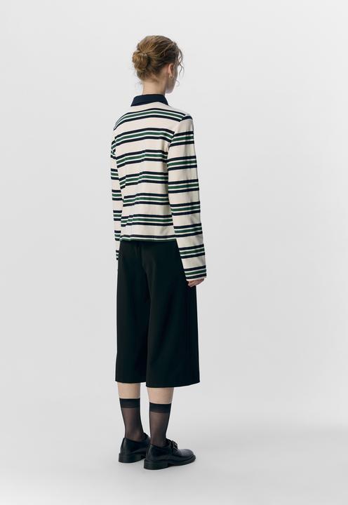 Image du produit Object Gestreiftes Langarm-Poloshirt (S)