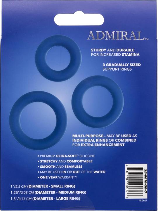 Image du produit CalExotics Admiral™ Ensemble d'anneaux pour cock universel (3.75 cm)