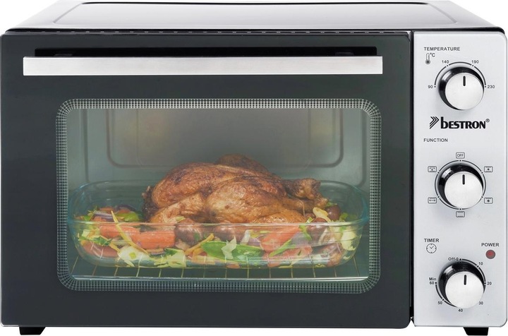 Image du produit Bestron Four gril avec tournebroche, pierre à pizza et fonction chaleur tournante