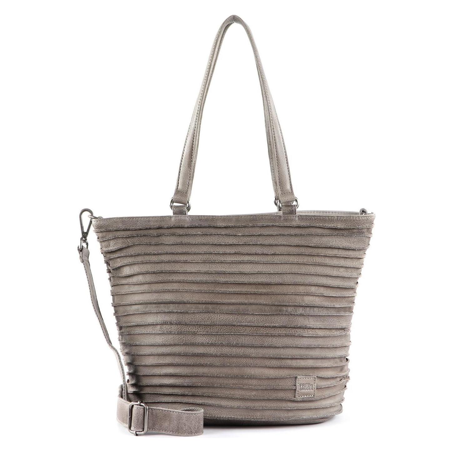 FredsBruder, Damen, Handtasche, Riffelpunz, Braun