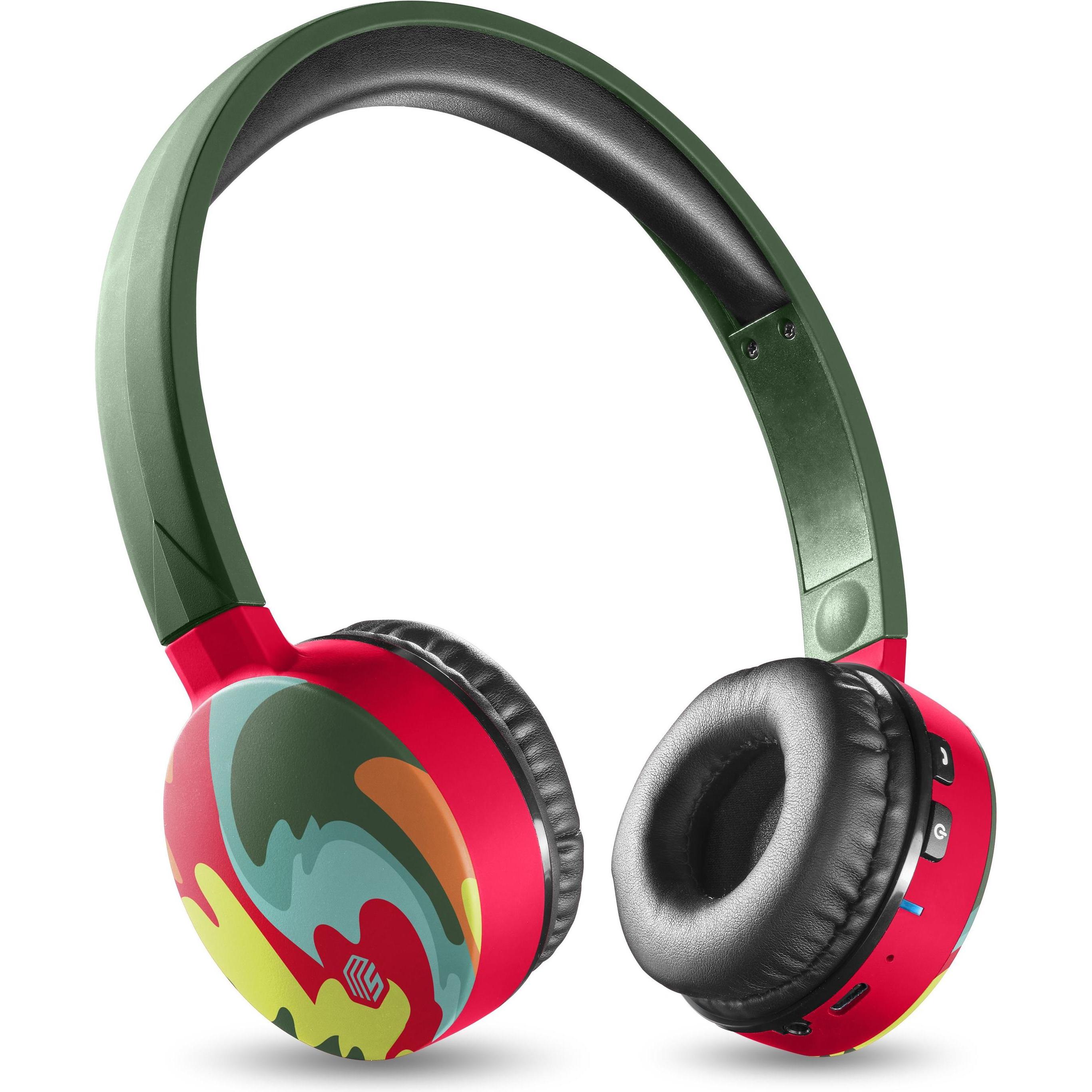 Music Sound Music+Sound FANTASY Cuffie Bluetooth verdi/colorate on-ear softtouch max.20h 1 (Nessuna cancellazione del rumore, 16 h, Senza fili), Cuffi