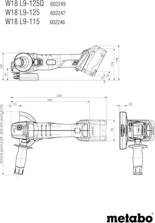 Produktbild Metabo W 18 L 9-125 (125 mm)