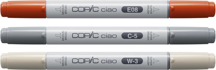 Immagine prodotto Copic CIAO - Marchio (E-08 Marrone, W-3 Grigio caldo n. 3, C-5 Cool Gray No. 5, 6 mm, 3 x)