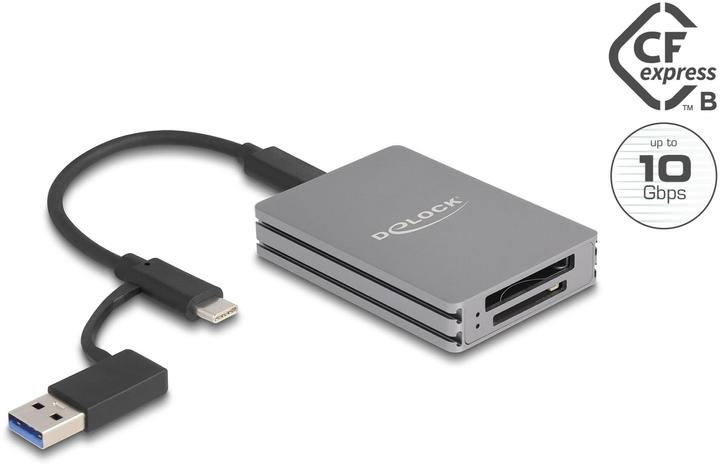 Delock Lettore di schede per SD e CFexpress di tipo B (USB 3.2 Gen 2, USB-C)