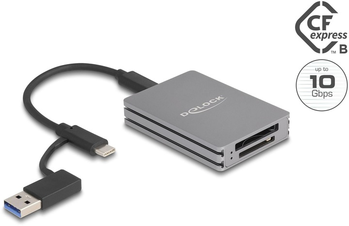 Produktbild Delock Card Reader für SD und CFexpress Typ B (USB 3.2 Gen 2, USB-C)